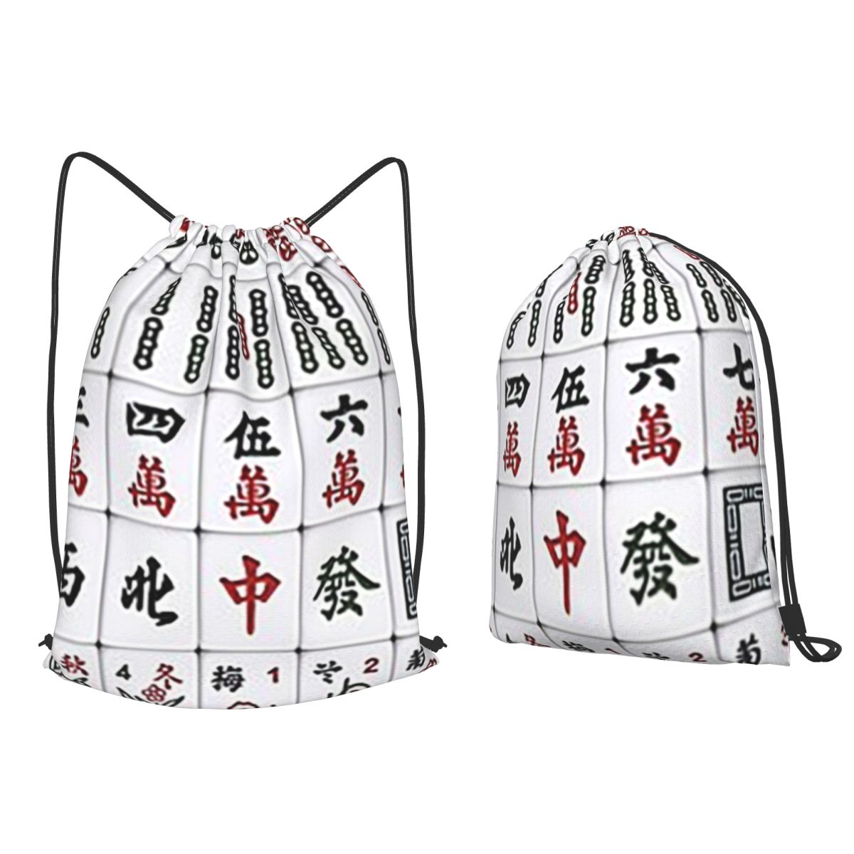 Mahjong Tile Pattern Backpacks - Tile Bag Drawstring ulasan dan harga
