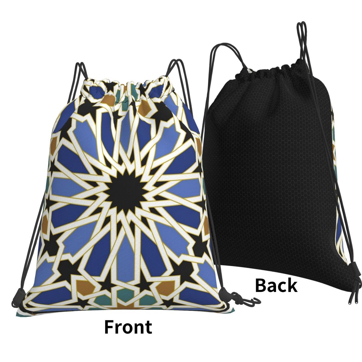 Arabic Tile I Backpacks Multi- - Tile Bag Drawstring ulasan dan harga