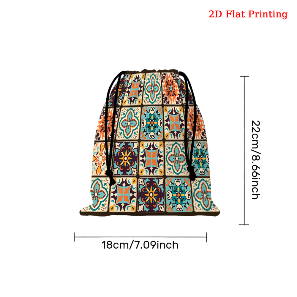 1pc Vintage Geometric Tile Pat - Tile Bag Drawstring ulasan dan harga
