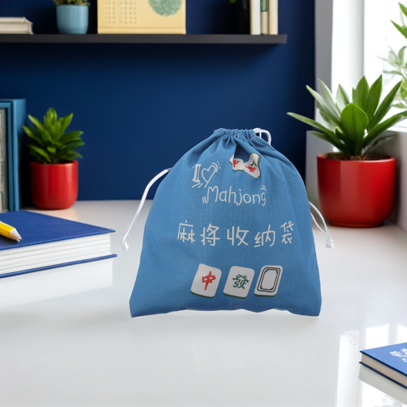 Mahjong Storage Pouch Portable - Tile Bag Drawstring ulasan dan harga