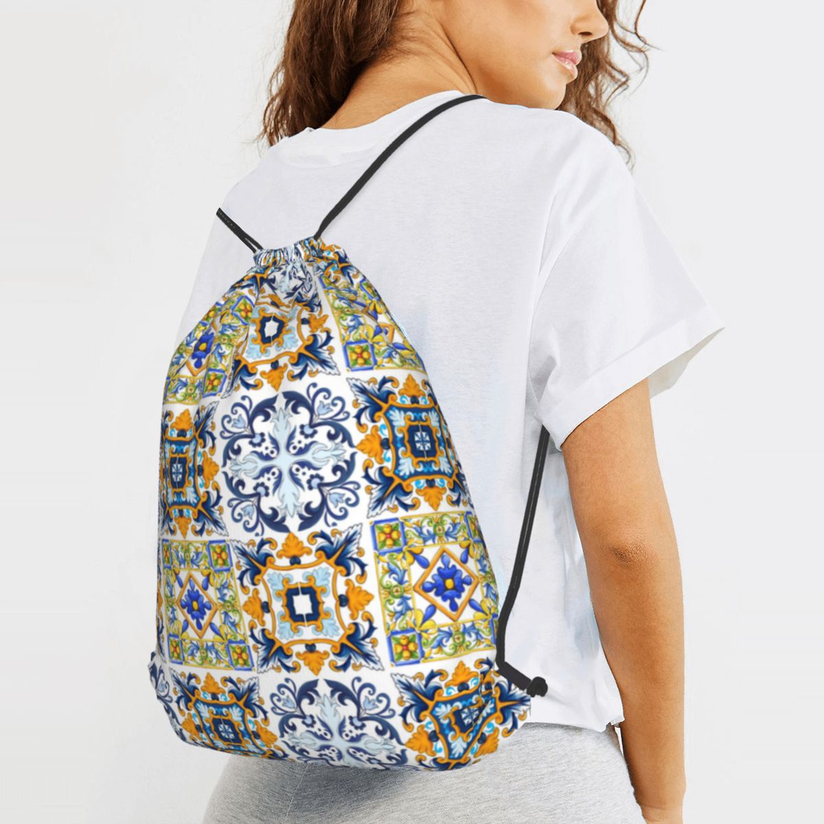 Copy Of Sicilian Tiles,mediter - Tile Bag Drawstring ulasan dan harga