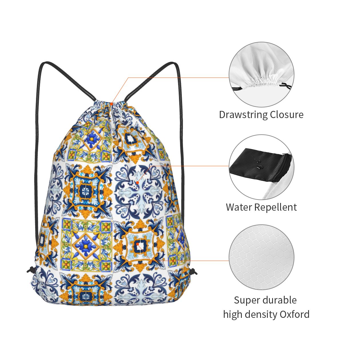 Copy Of Sicilian Tiles,mediter - Tile Bag Drawstring ulasan dan harga
