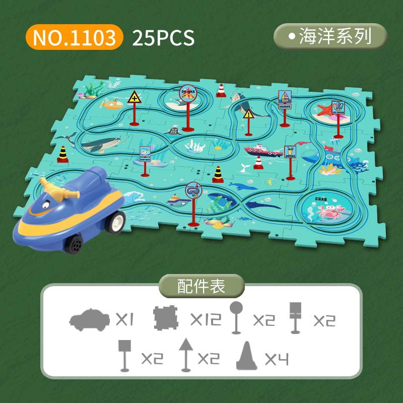 Montessori Electric Rail Car R - Board Game Race Track ulasan dan harga