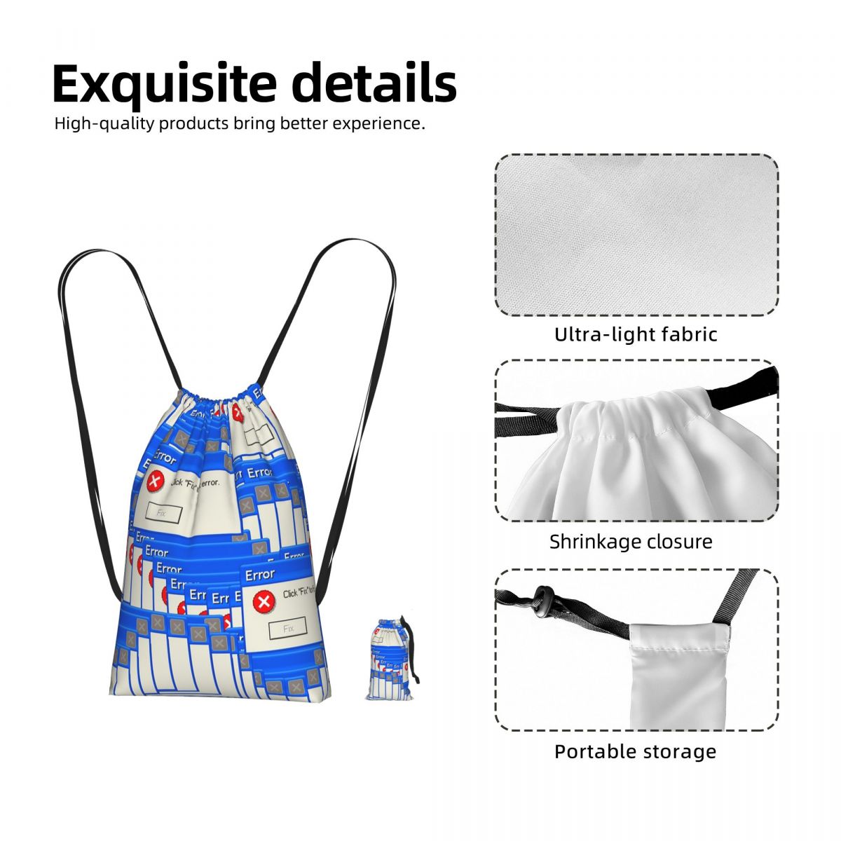 Windows Xp Error Tiled Drawstr - Tile Bag Drawstring ulasan dan harga