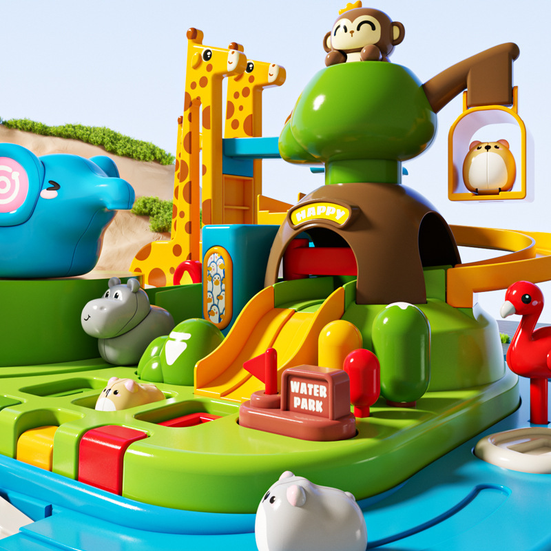 Racing Rail Car Zoo Adventure  - Board Game Race Track ulasan dan harga