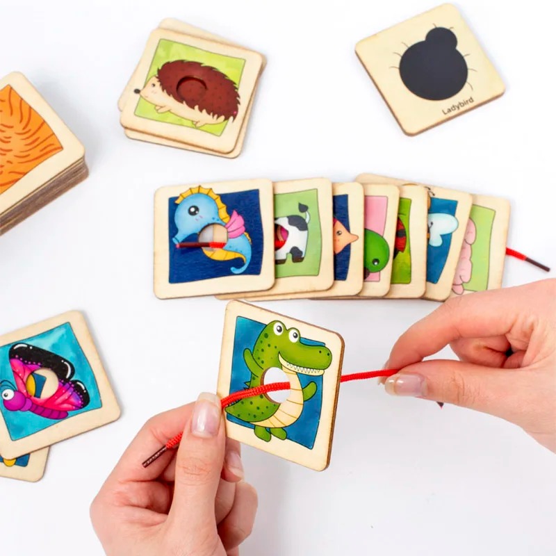 Wooden Animal Fur Pattern Matc - Board Game Nature ulasan dan harga
