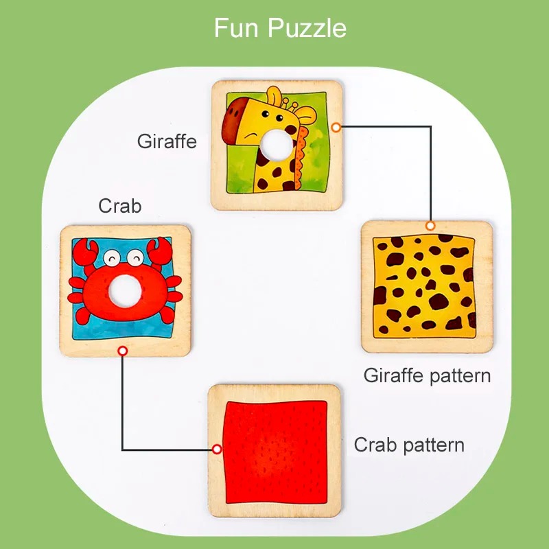 Wooden Animal Fur Pattern Matc - Board Game Nature ulasan dan harga