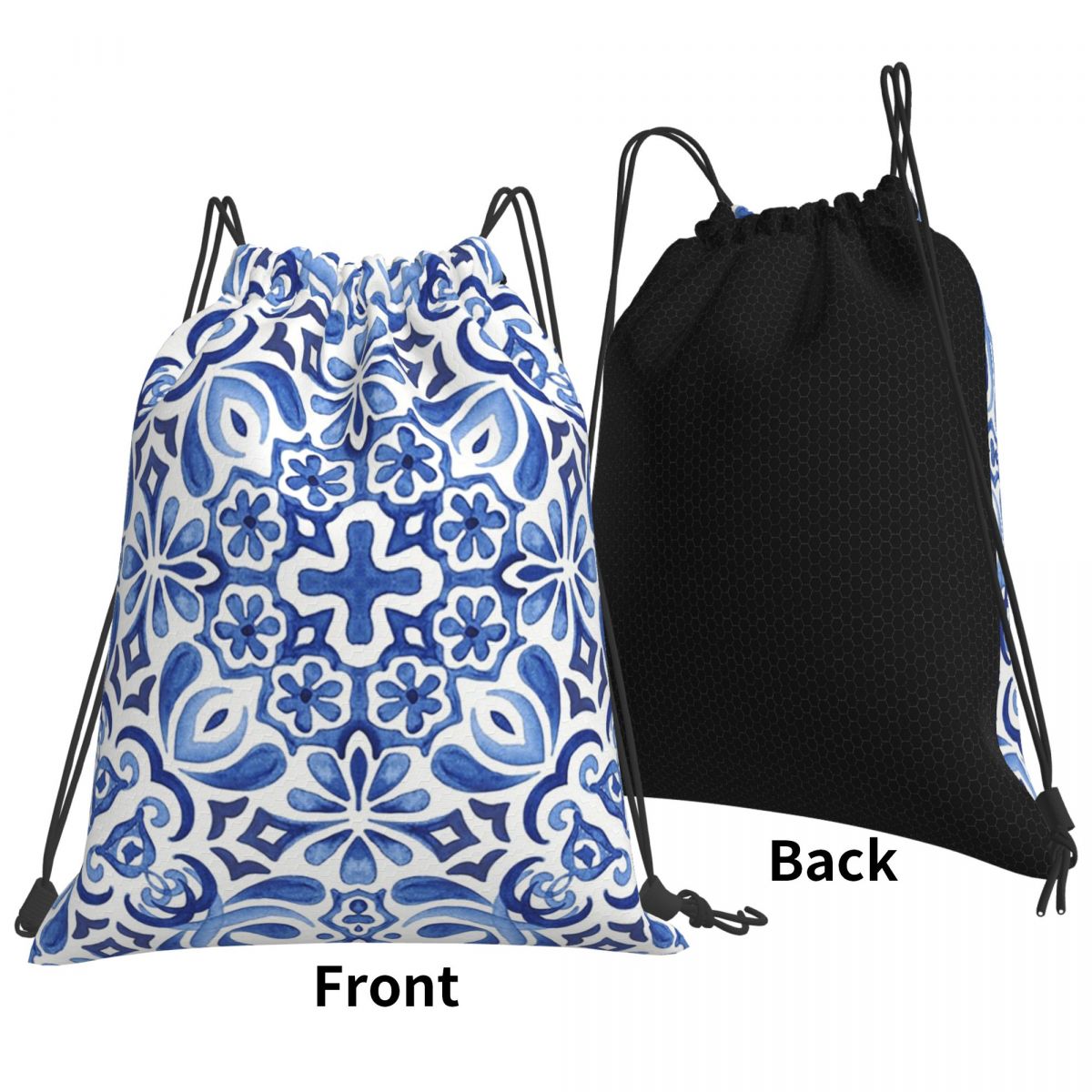 Mediterranean Mosaic Tiles Azu - Tile Bag Drawstring ulasan dan harga