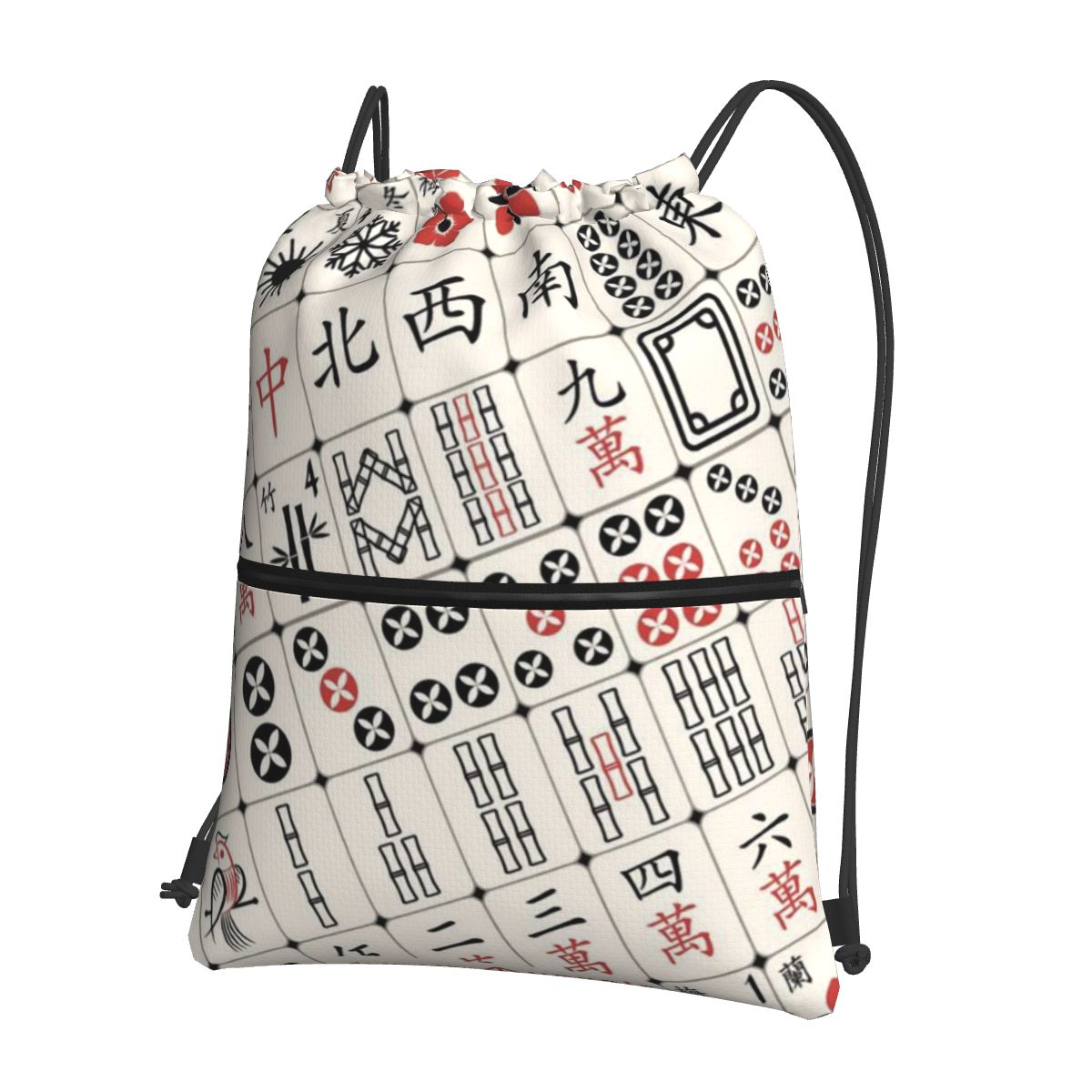 Mahjong Tile Pattern Backpacks - Tile Bag Drawstring ulasan dan harga